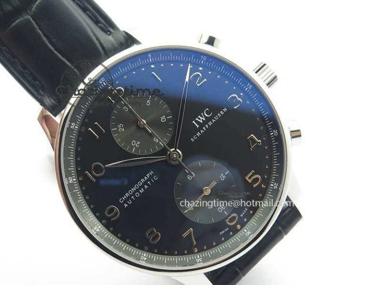 MIROTIME 0122 Reliable Portuguese IW371447 ZF 1:1 Best Edition SS Black Dial On Black Leather Strap A79350 V 7274